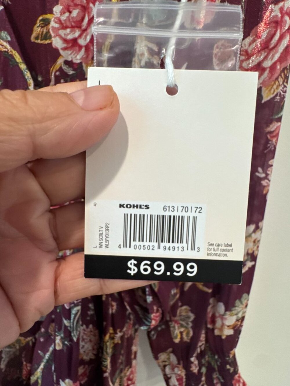 NWT LC Lauren Conrad Floral High-Low Wrap Dress β Burgundy β Size L πΈπ₯ - Picture 13 of 13